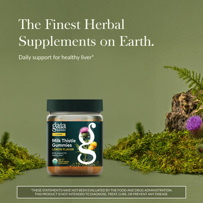 Gaia Herbs Milk Thistle Gummies - Herbal Supplement with Antioxidant Properties for Liver Health & Liver Detox - Lemon Flavored - 60 Vegan Gummies Gaia HerbsBuy Supplements Australia