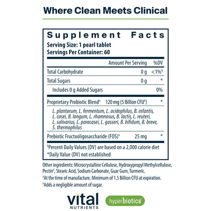 Hyperbiotics Vital Nutrients Pro-15 Prebiotics and Probiotics for Women and Men | 15 Science Backed Strains | Supports Occasional Constipation
