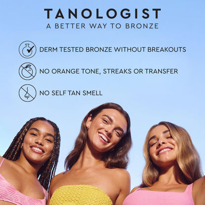 Tanologist Medium Self Tan Mousse, Self-Tanning Mousse, Streak-Free, Natural Glow, No Fake Tan Smell Or Orange Tone, Long Lasting