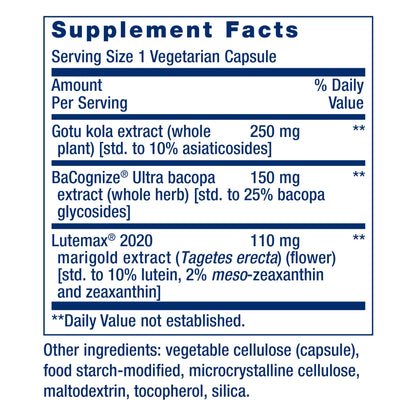 Life Extension Quick Brain Nootropic, Fast Thinking, Learning, Concentration, Lutein, zeaxanthin, gotu kola, bacopa, Gluten Free, Non-GMO, Vegetarian, 1 Daily, 30 Capsules, (Pack of 2) Life Extension buy supplements Au