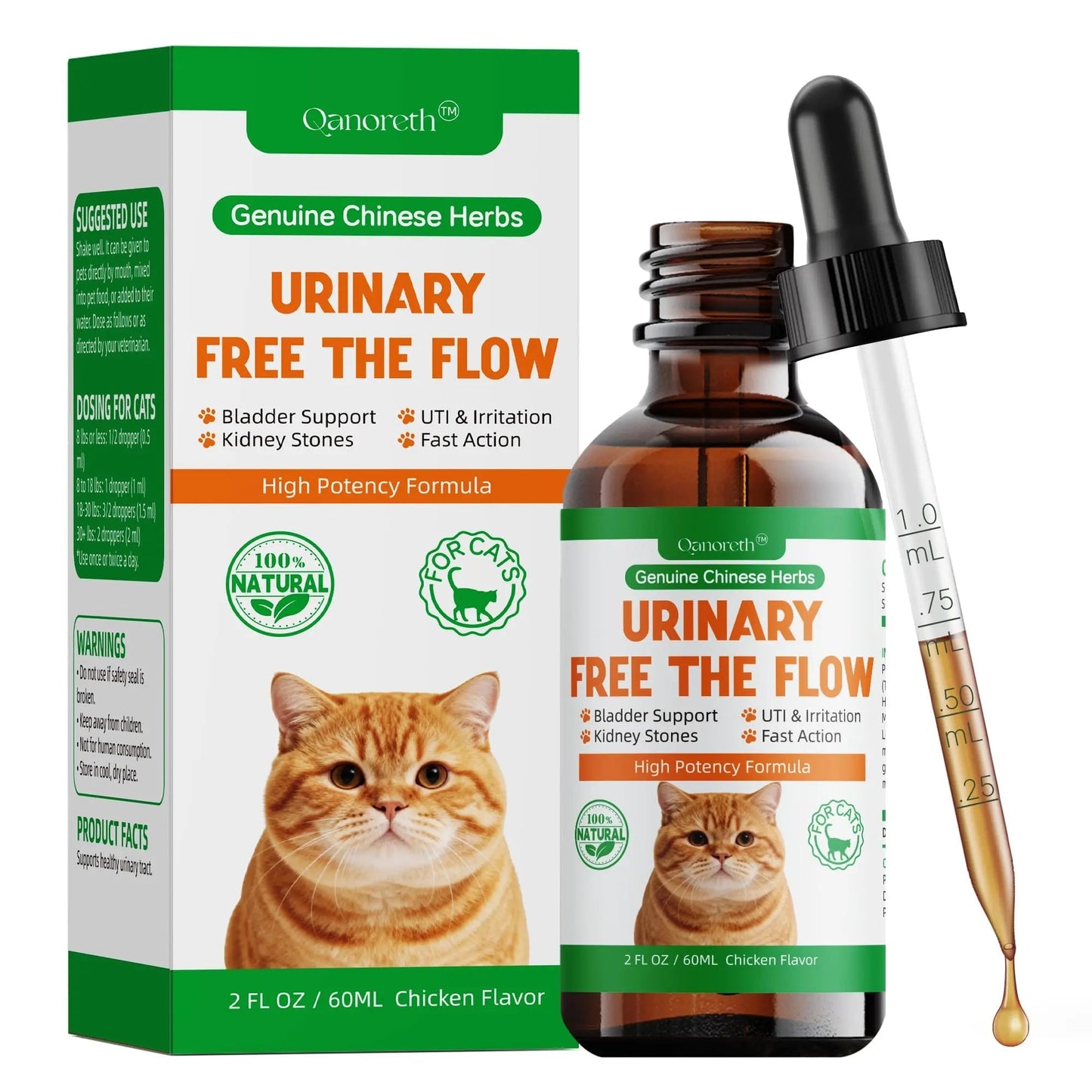 Cat Bladder Remedy for Stones & Crystals, Kidney StonesDissolver forCat- Urinary Free The Flow - Cat Urinary Tract Infection Treatment for Stones, Herbal CatUTI Remedy for Stone Relief & Prevention QanorethBuy Supplements Australia