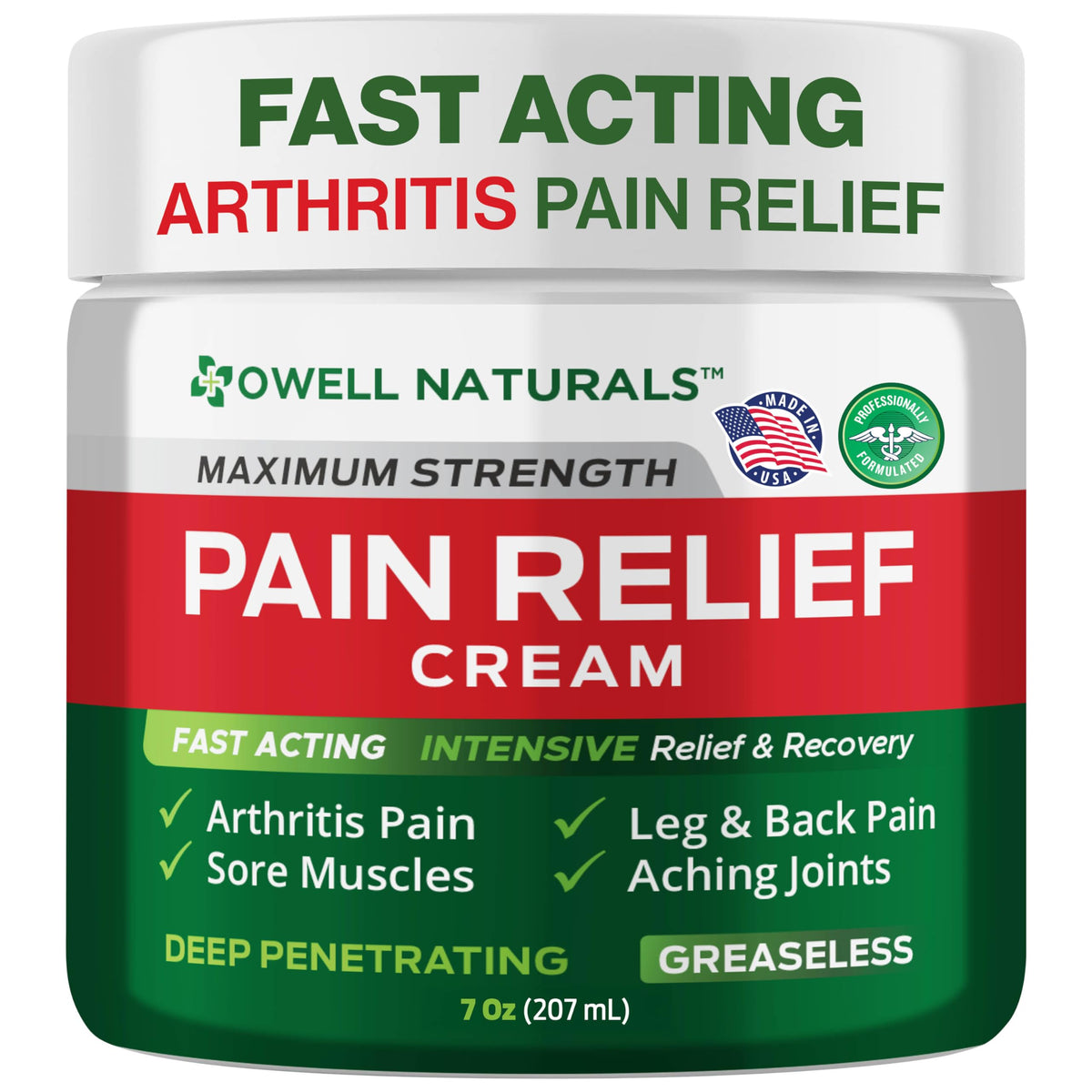 Owell Naturals Deep Penetrating Pain Relief Cream, Maximum Strength Formula for Joints & Muscles, Lower Back, Knees, Hands, Legs, Ankle – Fast Acting Comfort, 7 oz Owell NaturalsBuy Supplements Australia