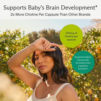 Needed. Prenatal Choline+ Liquid Capsules for Cognitive Development - Choline Supplements For Pregnancy - Aids Baby Brain Development & Supports Healthy Pregnancy