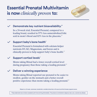 Ritual Prenatal Multivitamin For Women - Key Essential Vitamins and Minerals To Support Mom and Baby During Pregnancy* - Folate, Choline, Omega-3 DHA