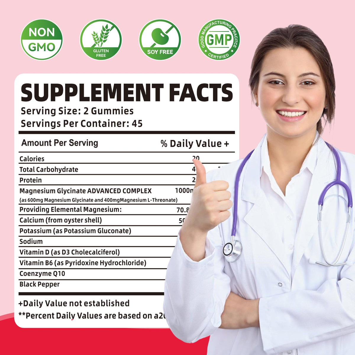 90 CT Magnesium Glycinate Gummies 1000mg - Sugar Free Magnesium Potassium Supplement with Vitamin D, B6, CoQ10 for Calm Mood & Sleep Support - 90 Raspberry Gummies novominsBuy Supplements Australia