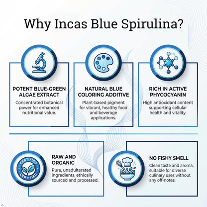 USDA Organic Blue Spirulina Powder (Phycocyanin Extract), No Fishy Smell, 100% Vegan Protein from Blue-Green Algae, 28 Servings
