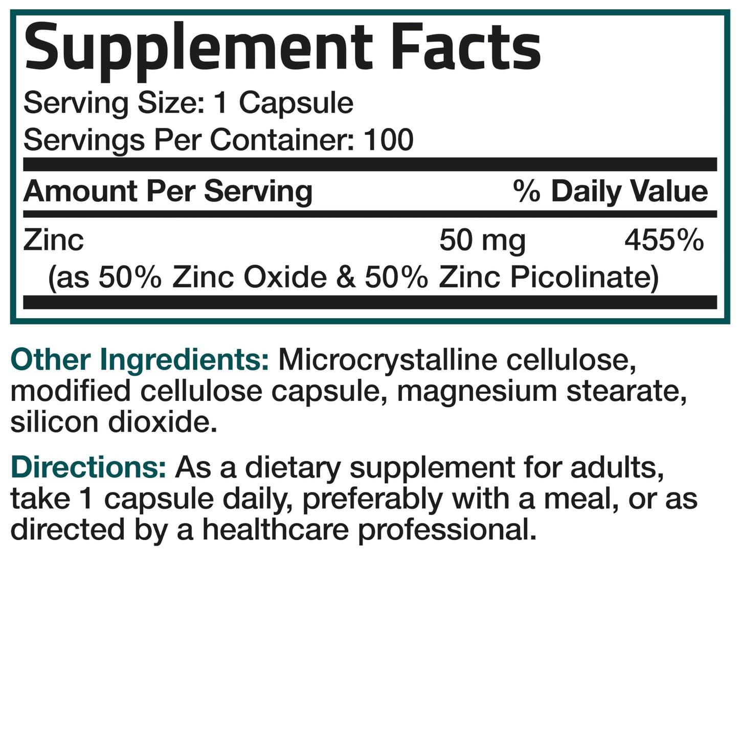 Bronson Zinc 50mg Complex High Potency Immune Support Supplement & Antioxidant and Skin Health