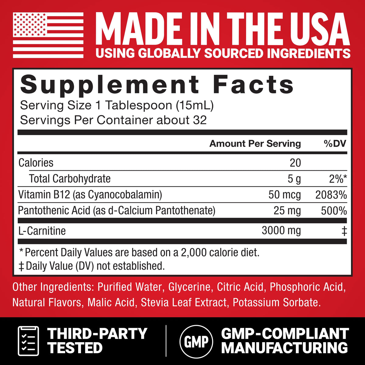 Force Factor L-Carnitine Liquid 3000mg, Maximum Strength Supplement to Support Fat Metabolism, Cellular Energy & Muscle Recovery, High Absorbing