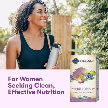 Garden of Life Organics Multivitamin for Women - Women's Once Daily Multi - Whole Food Multi with Iron, Biotin, Vegan Organic Womens Multivitamin for Health