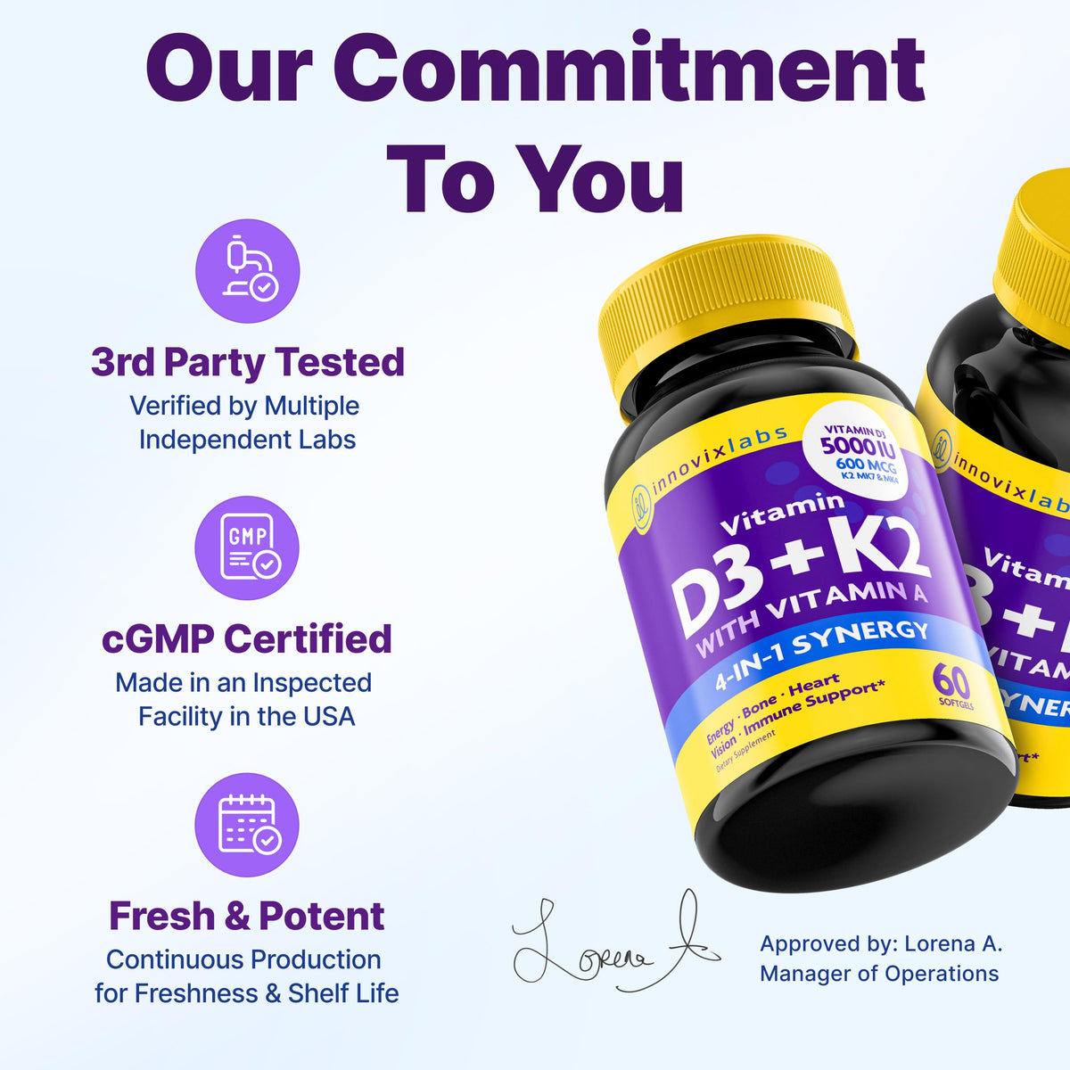 InnovixLabs Vitamin D3 K2-5000 IU Vitamin D3 Plus 600 mcg Vitamin K2 MK4 and MK7 for Max Calcium Absorption, Supports Bone, Immune, Heart Health