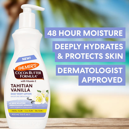 Palmer's Cocoa Butter Formula Tahitian Vanilla Body Lotion, 13.5 Oz, Daily Moisturizing Lotion for Dry Skin with Shea Butter & Vitamin E
