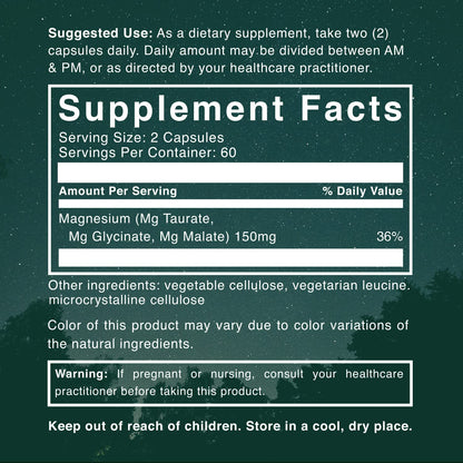 Natural Rhythm Triple Calm Magnesium Complex - 120 Capsules, Chelated Magnesium Glycinate, Taurate & Malate, High Absorption Supplement for Sleep, Stress, Muscle & Heart Support, Non-GMO, Vegan Natural Rhythm buy supplements Au