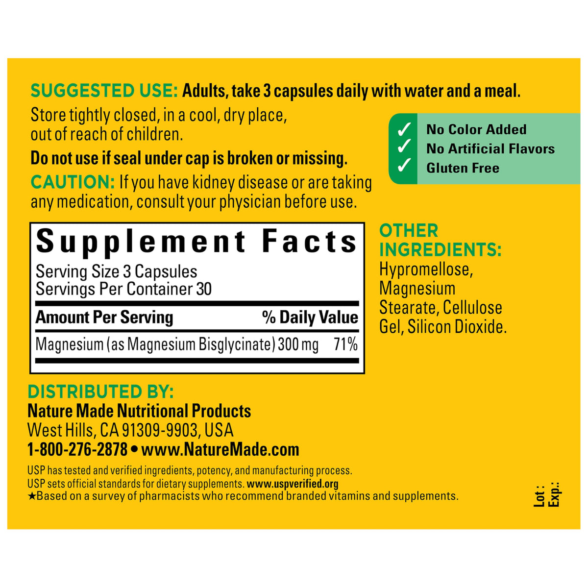 Nature Made High Absorption Magnesium Glycinate 300mg per 3 Capsules, Magnesium Supplement for Muscle, Heart, Nerve and Bone Support, 90 Magnesium Bisglycinate Capsules, 30 Day Supply Nature MadeBuy Supplements Australia