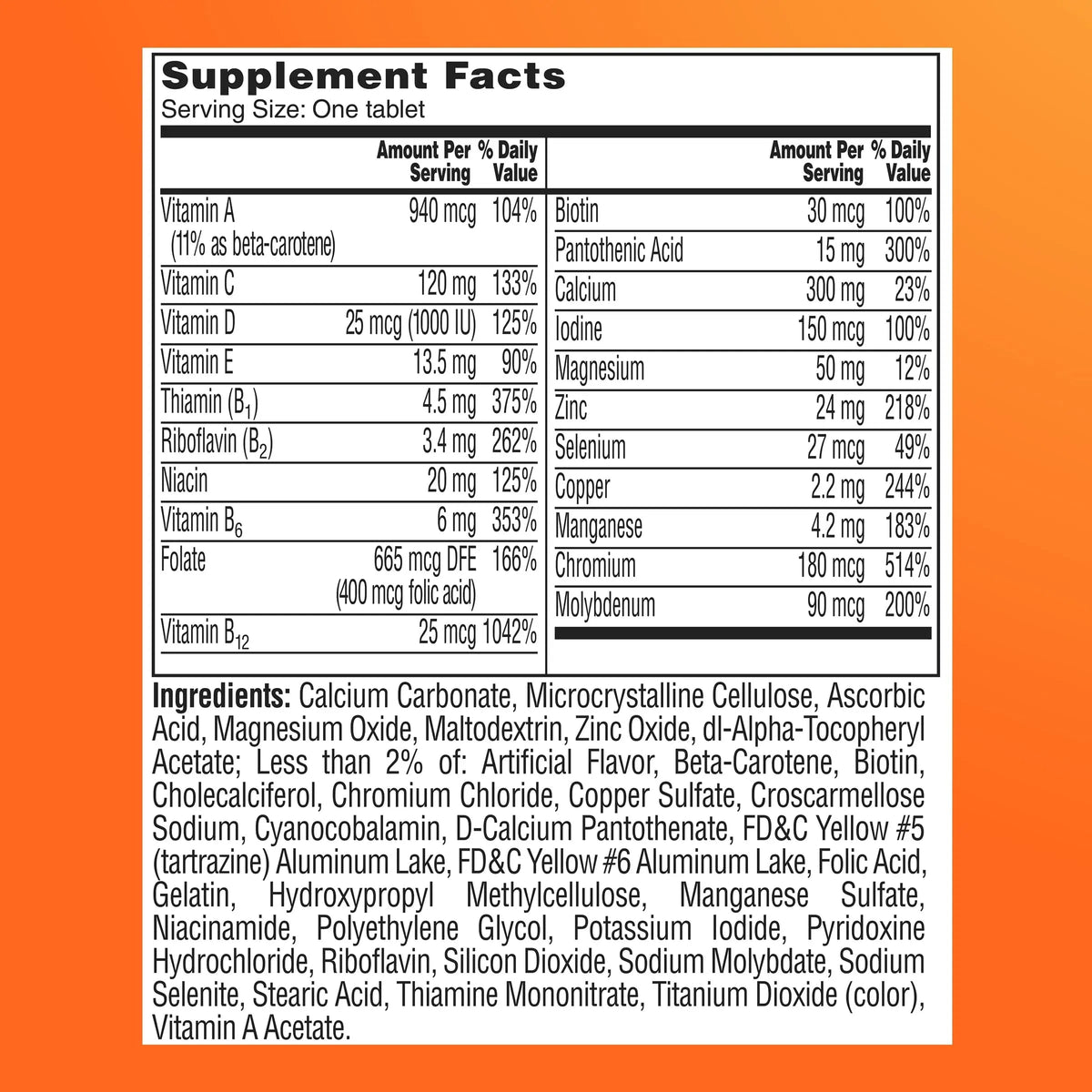 One A Day Multivitamin for Women 50 and Over Tablets, Womens Multivitamin 50 plus with Vitamins D, C, E, Zinc & Biotin, Daily Vitamins for Woman 50+, 65 Ct ONE A DAY