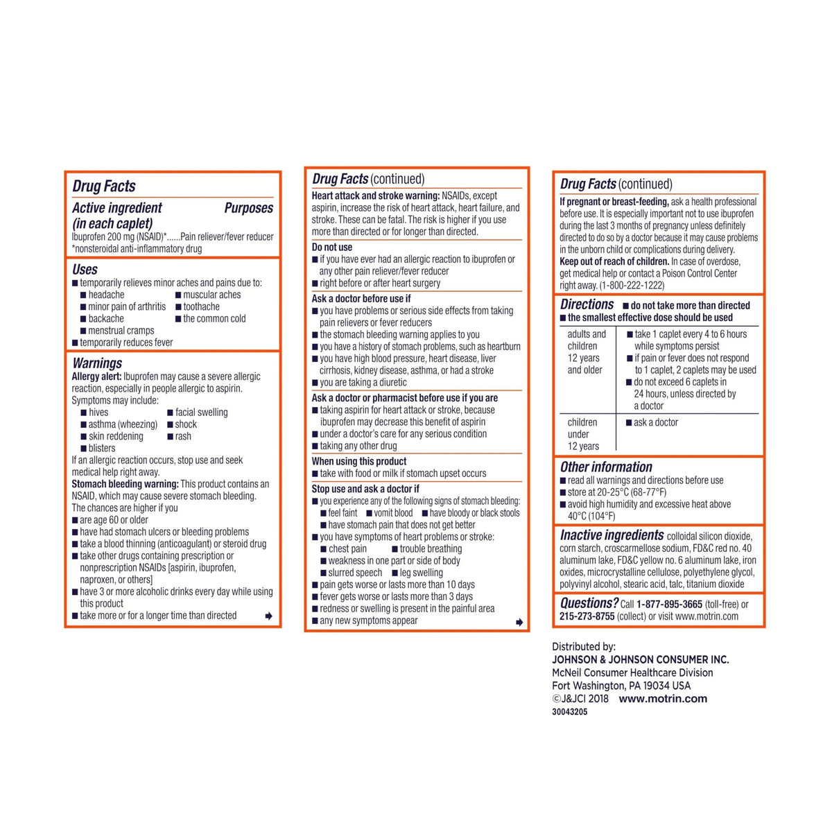 Motrin IB, Ibuprofen 200mg Tablets, Pain Reliever & Fever Reducer for Muscular Aches, Headache, Backache, Menstrual Cramps & Minor Arthritis Pain, NSAID, 100 Ct MotrinBuy Supplements Australia