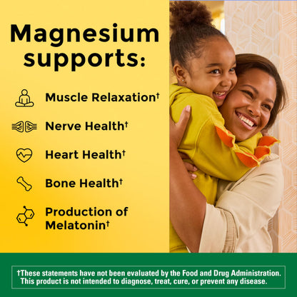 Nature Made Magnesium Oxide 250 mg, Magnesium Supplements for Men and Women, Support for Muscle, Heart