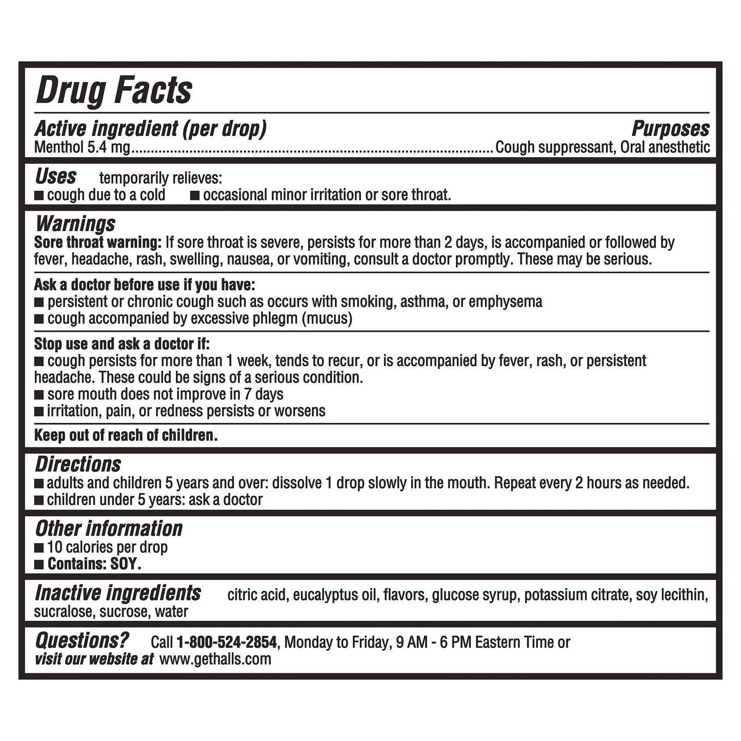 HALLS Cough and Throat Relief Mentho-Lyptus Cough Drops, Value Pack, 80 Drops