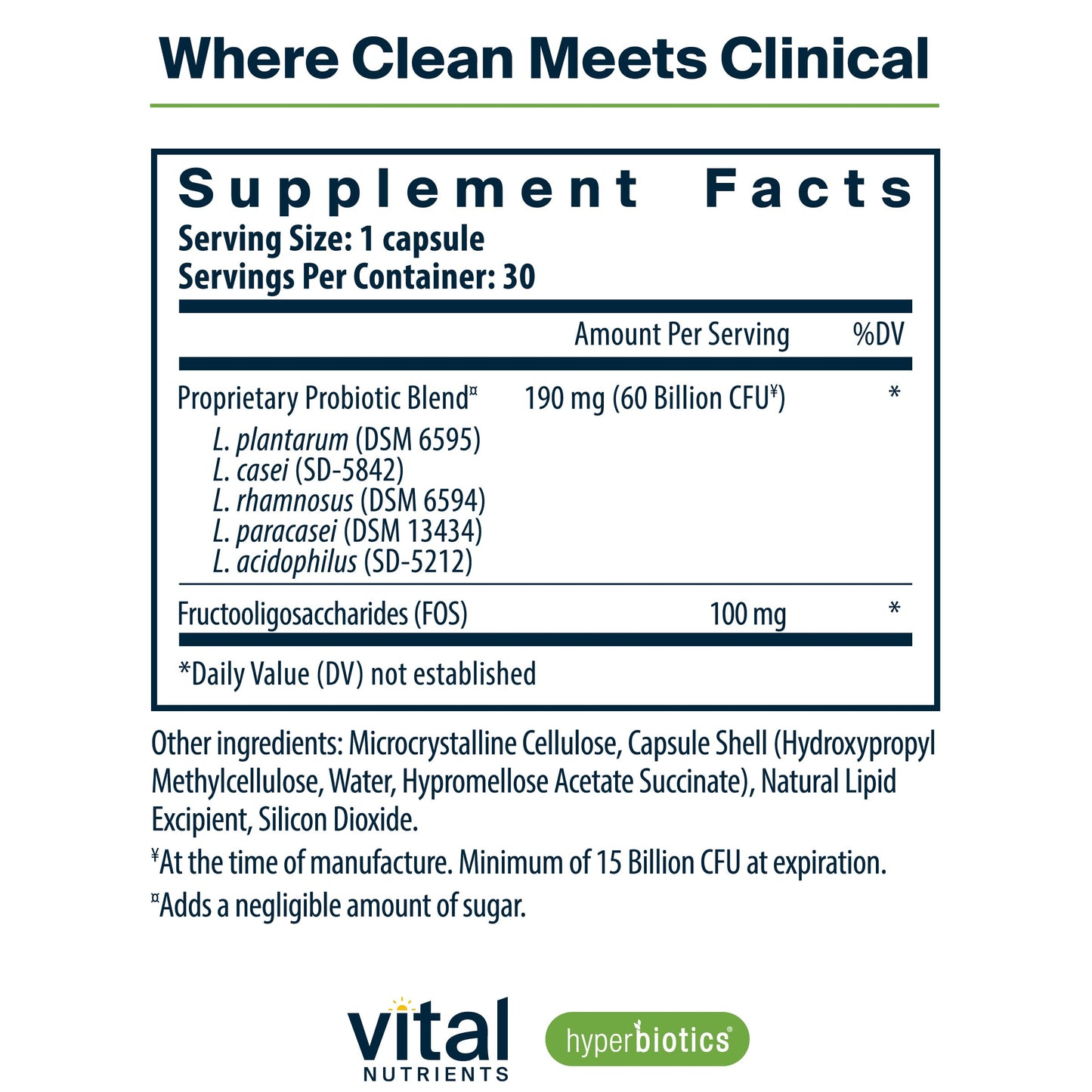 Hyperbiotics Vital Nutrients Prebiotic and Probiotic for Women and Men | 60 Billion CFU | Pre and Probiotics Supports Digestive Health, Constipation, Diarrhea,