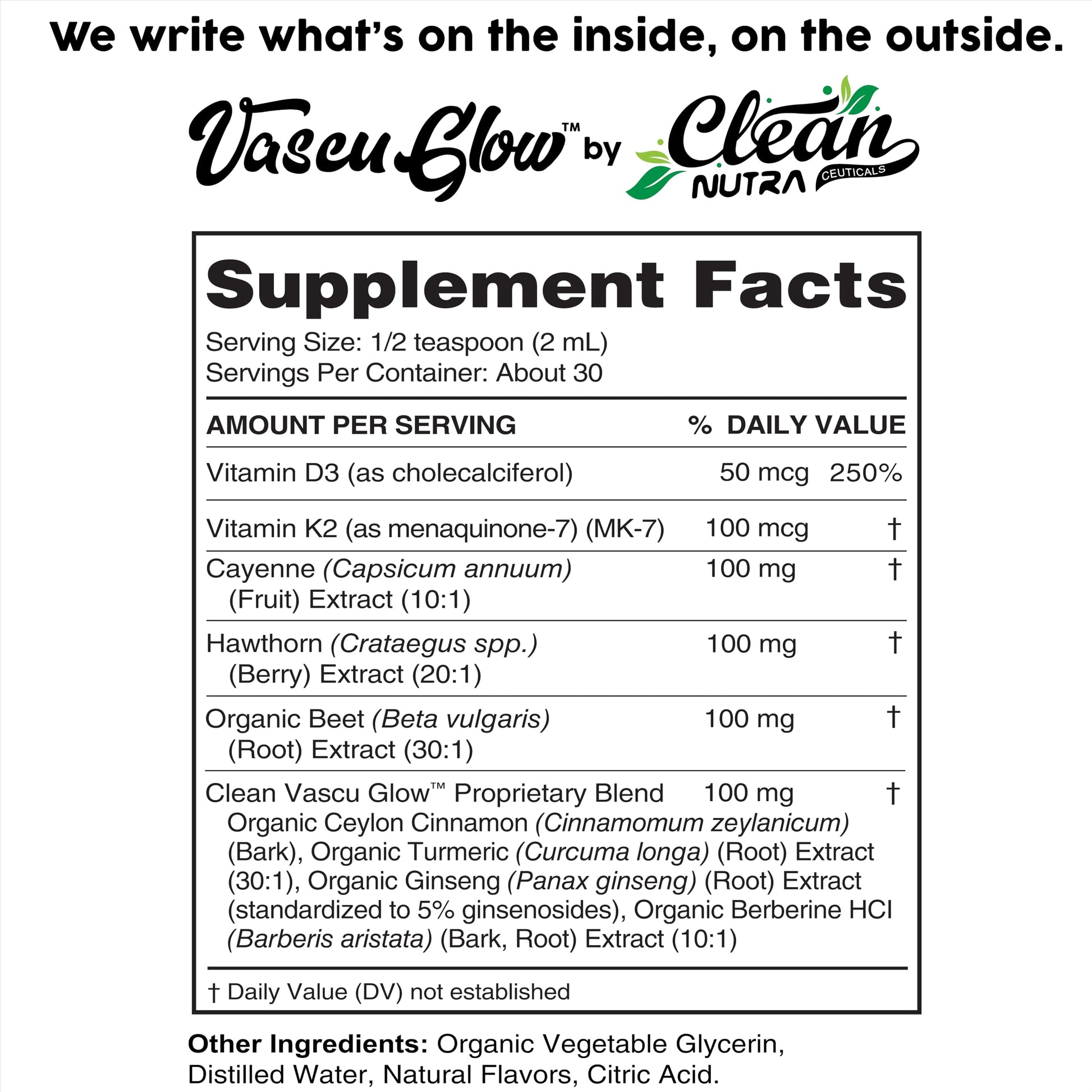 Clean Nutra Cayenne Pepper Drops Supplement Liquid + Hawthorn Berry, Vitamin D3 K2 Beet Root Powder, Ceylon Cinnamon, Turmeric Curcumin, Organic Panax Ginseng, Berberine Extract 1 Pack Clean Nutraceuticals buy supplements Au
