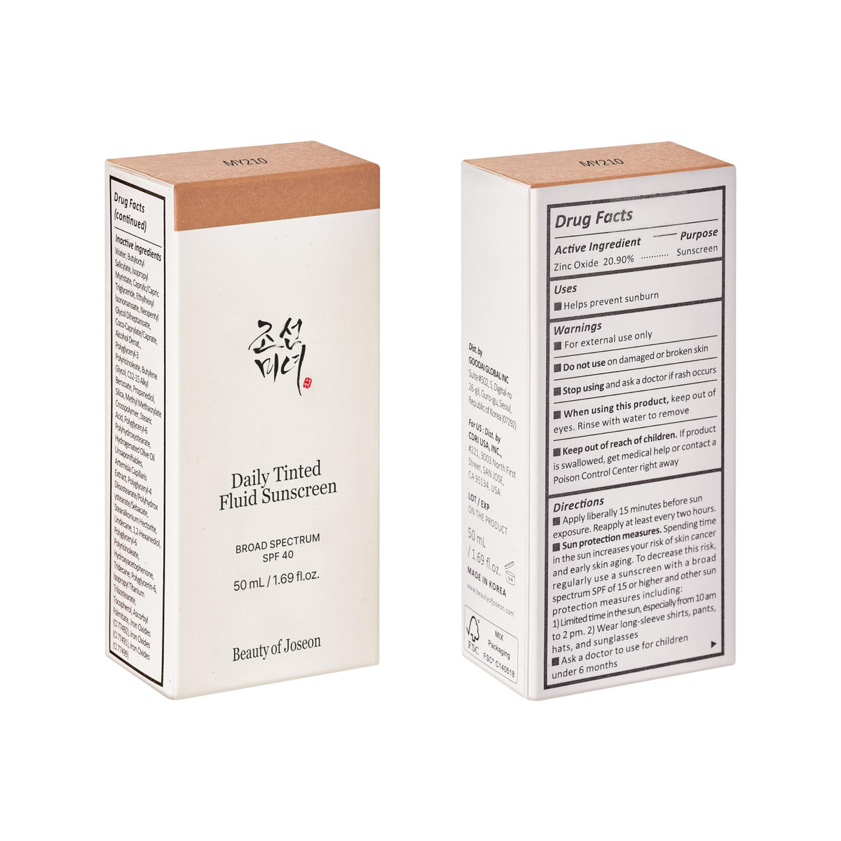 Beauty of Joseon Daily Tinted Fluid Sunscreen 12 Shades for Face Moisturizing Broad Spectrum SPF 40 Korean Skincare 50ml, 1.69 fl.oz