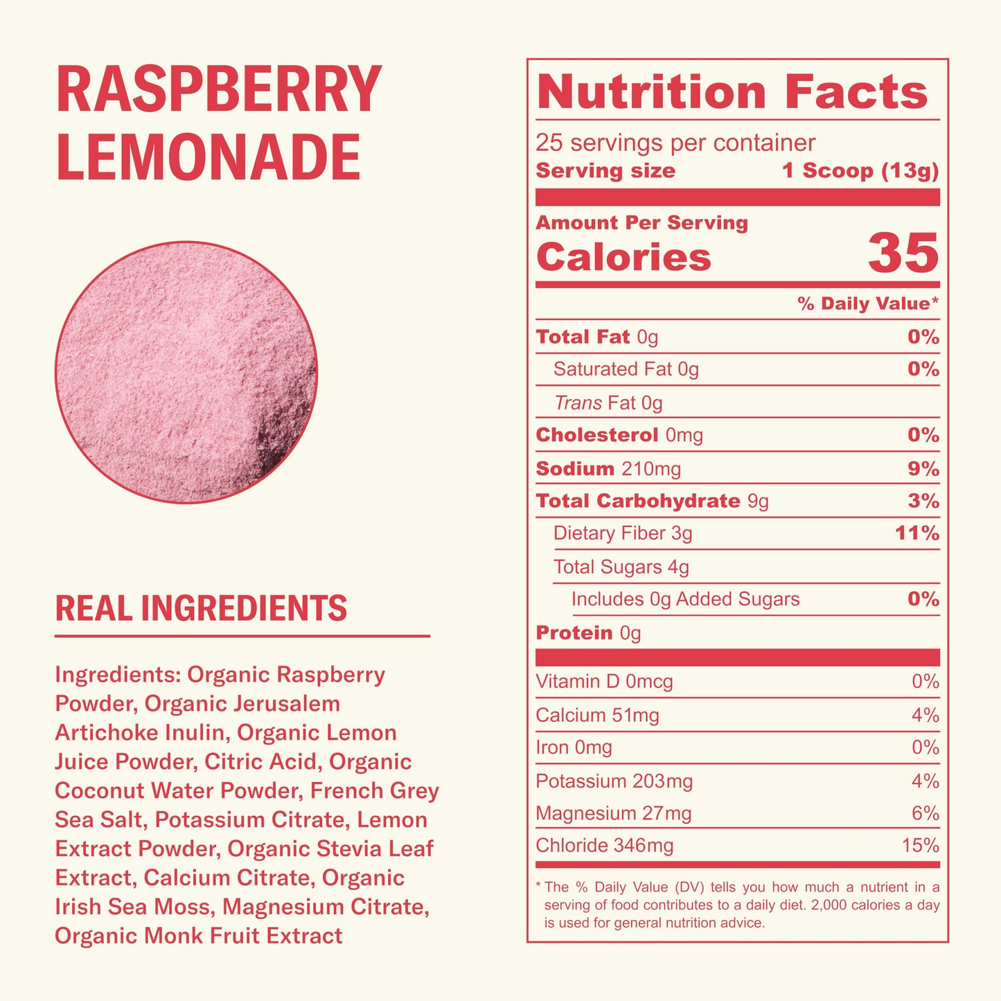 Ballerina Farm Farmer Hydrate, Daily Electrolytes Powder, Raspberry Lemonade, Hydration Drink Mix with Organic Coconut Water, Irish Sea Moss, Sea Salt, Prebiotic Fiber, No Added Sugar, 25 Servings