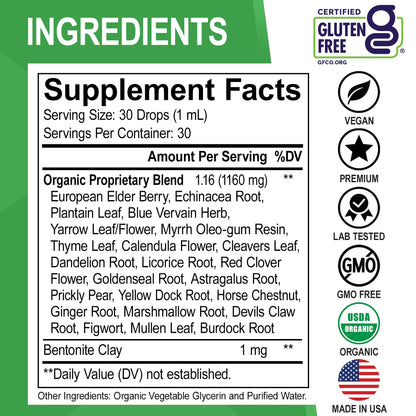 Lymphatic Drainage Supplements Drops - Organic Lymphatic Support Liquid Drops Cleanse with Echinacea, Lymph System Support Supplement, Lymph Node Detox Cleanse System Drainage - 1oz Non-GMO Organics DR. BO buy supplements Au
