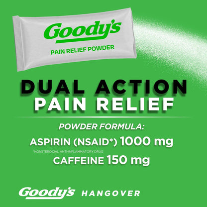 Goody's Hangover Relief Powder, Dual Action Fast Headache Pain Relief with Aspirin and Caffeine, Berry Citrus Flavor, 4 Powder Sticks, 6 Pack Goody'sBuy Supplements Australia