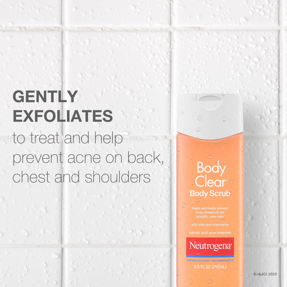 Neutrogena Body Clear Acne Body Wash and Exfoliating Body Scrub, 2% Salicylic Acid Cleanser, Chest, Shoulder & Back Acne Treatment