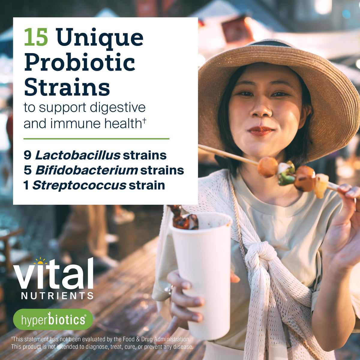 Hyperbiotics Vital Nutrients Pro-15 Prebiotics and Probiotics for Women and Men | 15 Science Backed Strains | Supports Occasional Constipation