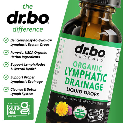 Lymphatic Drainage Supplements Drops - Organic Lymphatic Support Liquid Drops Cleanse with Echinacea, Lymph System Support Supplement, Lymph Node Detox Cleanse System Drainage - 1oz Non-GMO Organics DR. BO buy supplements Au