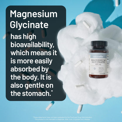 NatureWise Magnesium Glycinate 625 mg - High Absorption Chelated Magnesium Glycinate for Sleep, Relaxation, Muscle & Bones* - Gentle on Stomach, Vegan, Non-GMO - 30 Capsules[30-Day Supply] NatureWiseBuy Supplements Australia