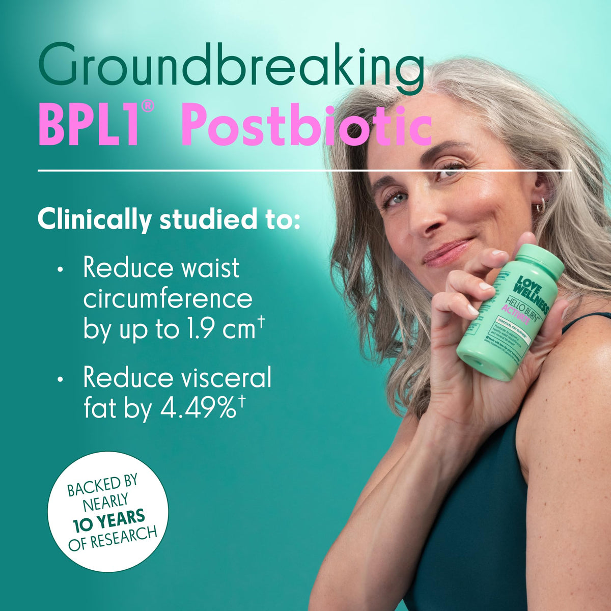 Love Wellness Hello Burn Activate | Support Visceral Fat Burn with HT BPL1 Postbiotic | Supports Healthy Waist Circumference, Longevity and Metabolic Wellness | 30 Count Love Wellness buy supplements Au