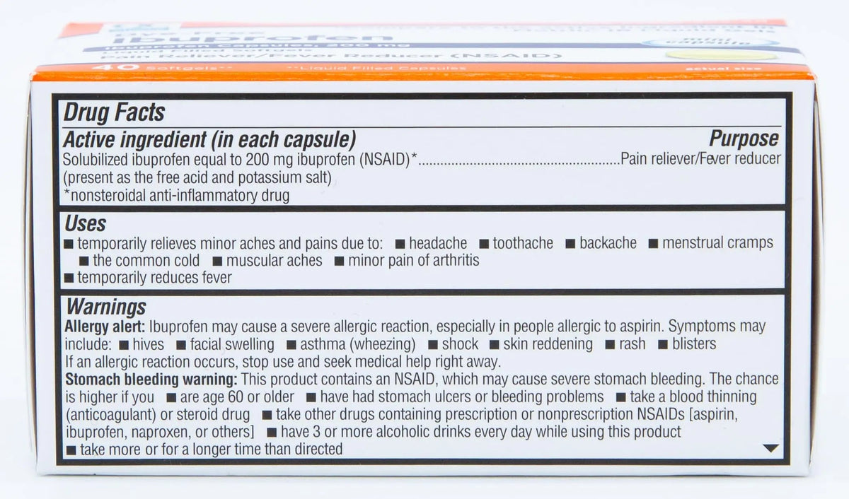 Quality Choice Ibuprofen 200 mg Liquid Gels 40 Count Easy to Swallow Pain Reliever and Fever Reducer for Headache Toothache Backache Menstrual Cramps Muscle Aches Minor and Pain Quality ChoiceBuy Supplements Australia