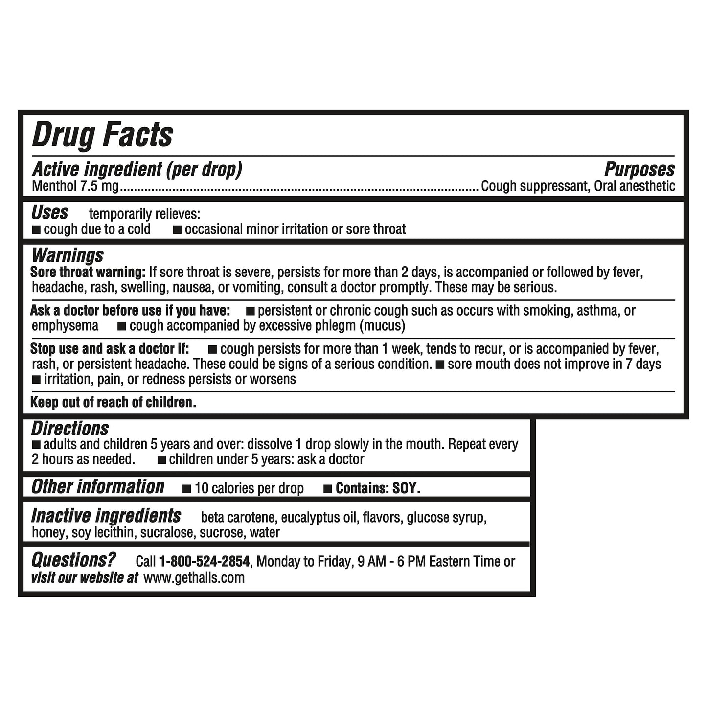 HALLS Cough and Throat Relief Honey Lemon Cough Drops, 30 Drops