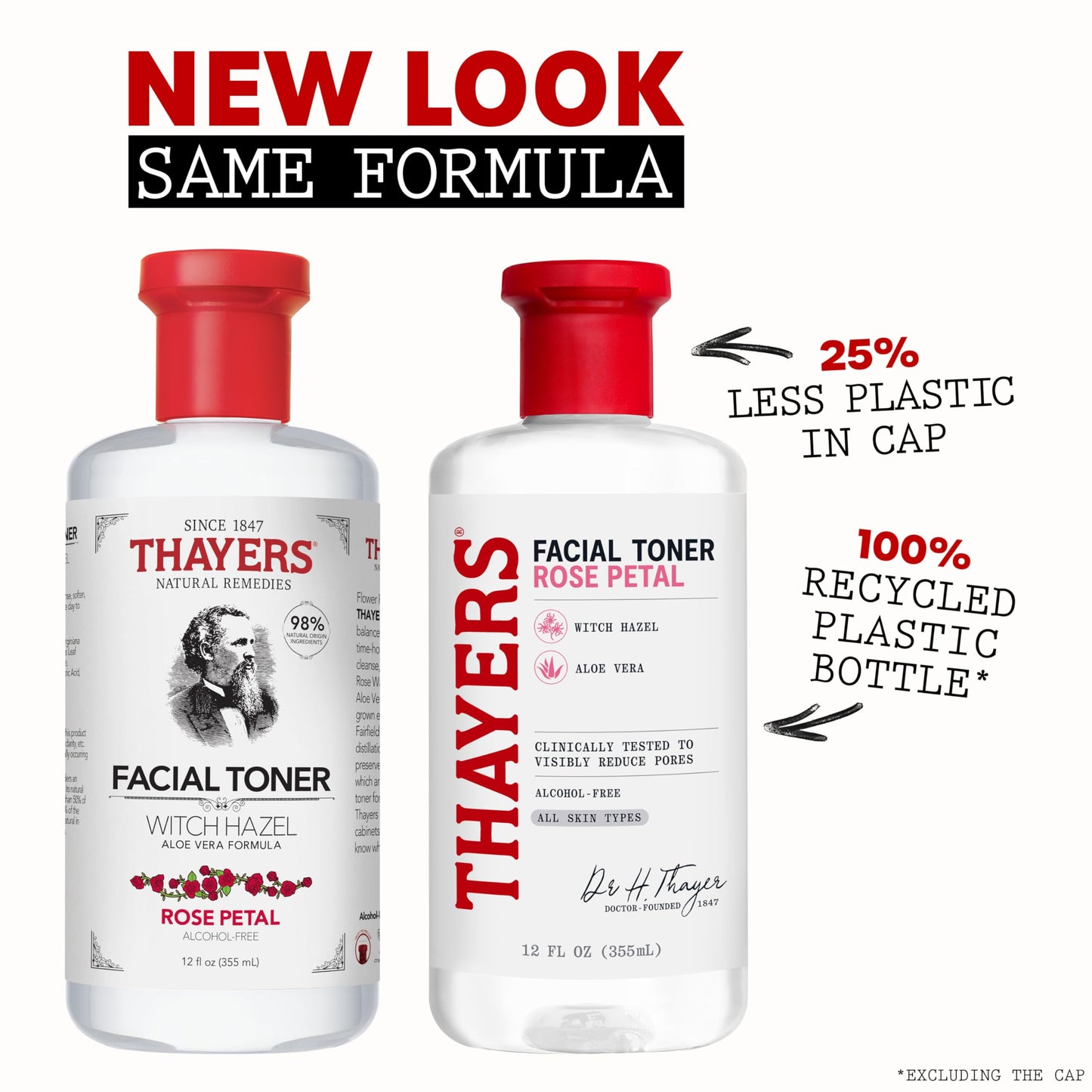 THAYERS Alcohol-Free Rose Petal Witch Hazel Facial Toner for Glowing Skin, Soothing