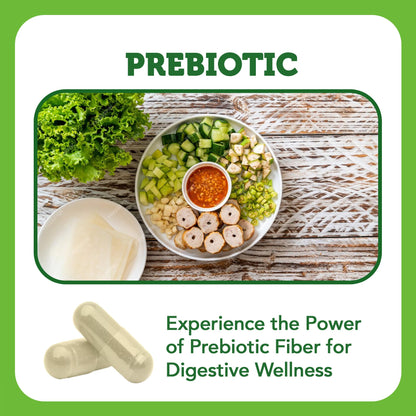 Vitamin Bounty Prebiotic Capsules - PreforPro® Prebiotics Supplement for Women & Men Digestive Health & Advanced Gut Health – No Fiber, No Bloating