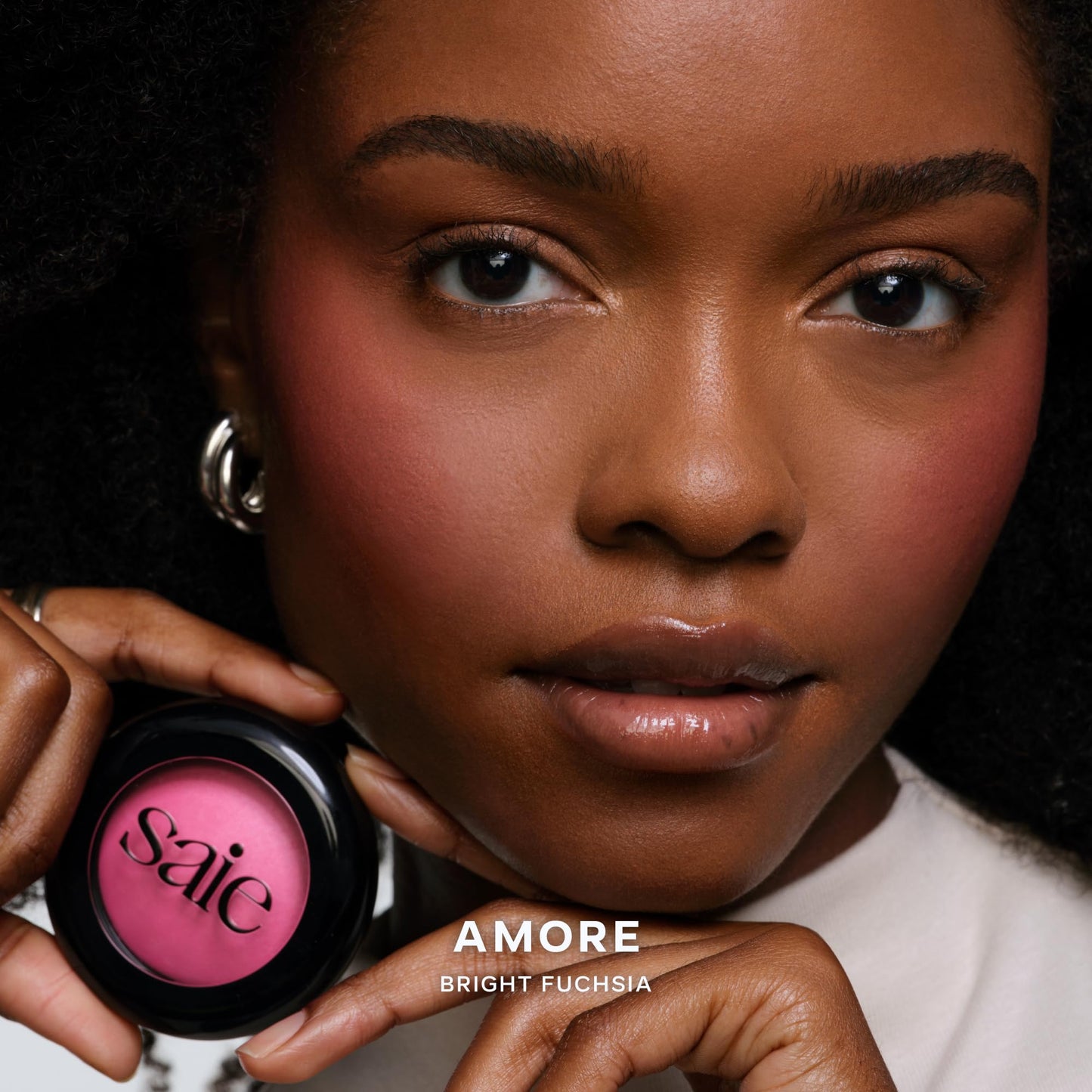 Saie Blush & Brush Duo - SuperSuede Baked Blush in Amore (.01 oz) & Powder Blush Brush - Talc-Free, Moisturizing Blush with Vegan, Fluffy Brush for Seamless Application SaieBuy Supplements Australia