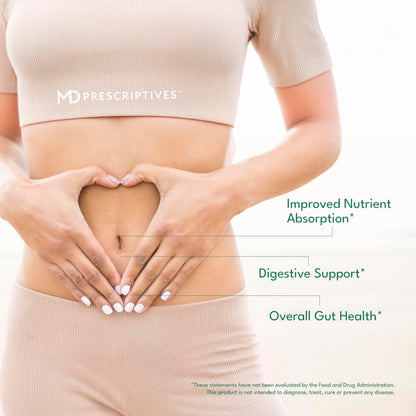 MD Prescriptives - ProbioZyme - Vegetarian Digestive Enzymes - Supplement for Digestive & Gut Health - 90 Capsules