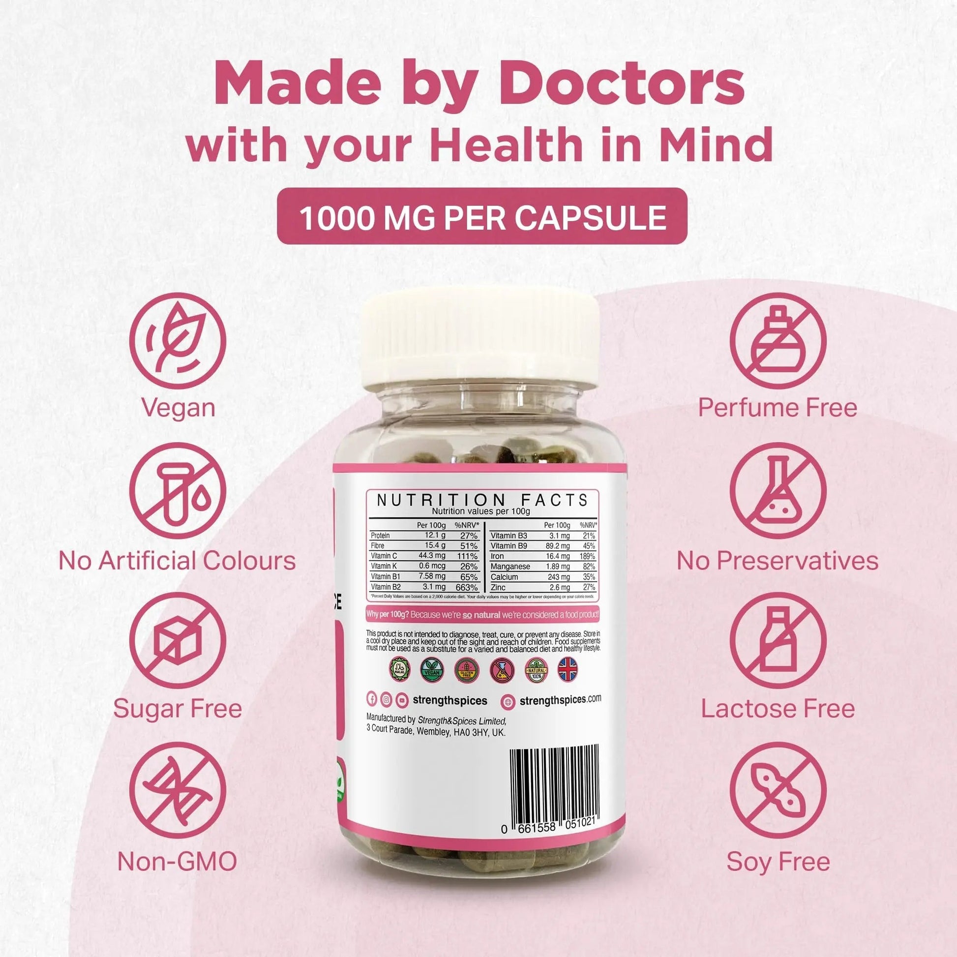 Strength & Spices Hormone Balance 100% Natural Estrogen Supplement – 12 Ingredients w Dong Quai - 60 Vegan UK Made 1000mg Capsules – Fertility and Menstrual Comfort STRENGTH & SPICES100% Natural Vegan Food SupplementsBuy Supplements Australia