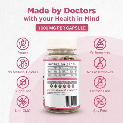 Strength & Spices Hormone Balance 100% Natural Estrogen Supplement – 12 Ingredients w Dong Quai - 60 Vegan UK Made 1000mg Capsules – Fertility and Menstrual Comfort STRENGTH & SPICES100% Natural Vegan Food SupplementsBuy Supplements Australia