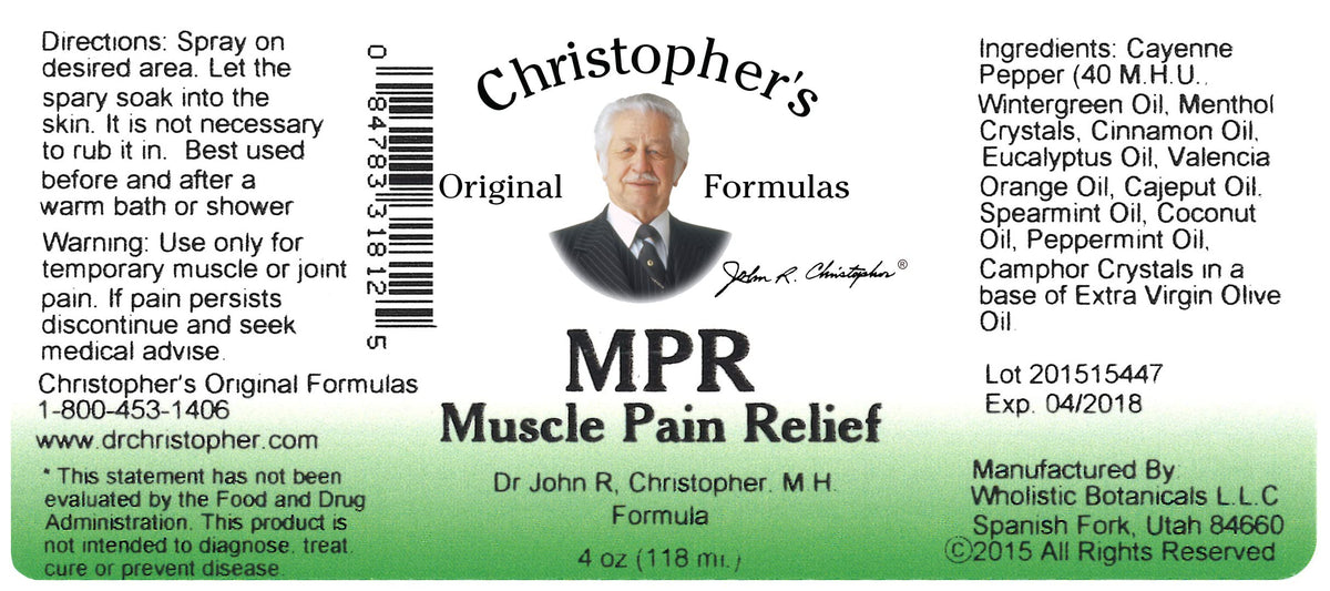 Christopher's Muscle Pain Relief - 4 fl oz Christopher's Original FormulasBuy Supplements Australia