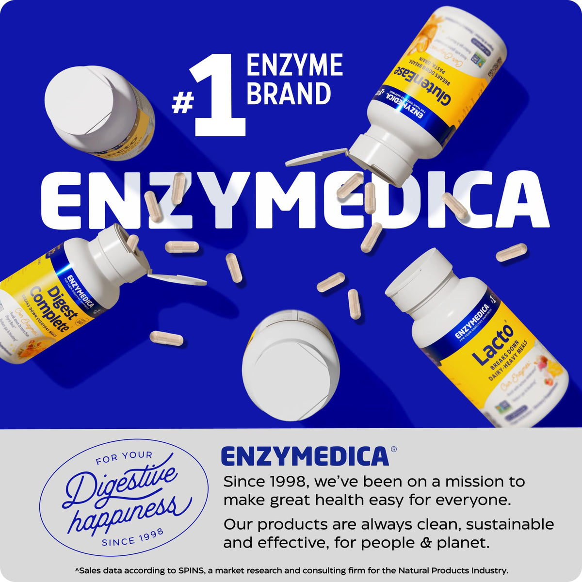Enzymedica - GlutenEase Extra Strength, Complete Gluten & Casein Formula with Digestive Enzymes + DPP-IV, 30 Capsules