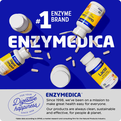 Enzymedica - GlutenEase Extra Strength, Complete Gluten & Casein Formula with Digestive Enzymes + DPP-IV, 30 Capsules