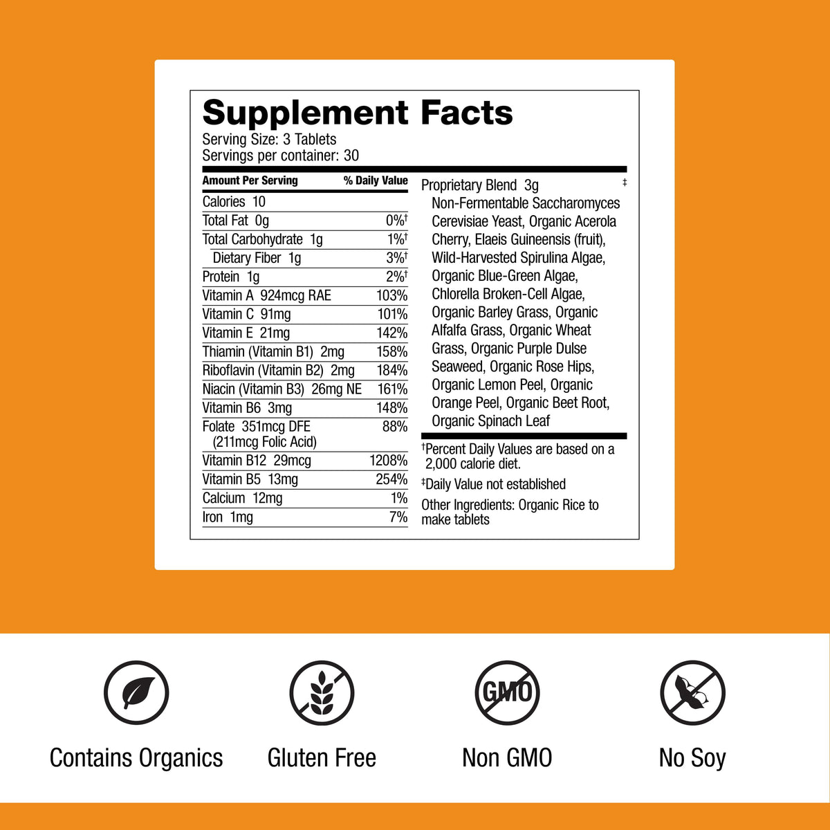 Dr. Schulze's SuperFood 100 - Everyday Superfood Supplement to Support Overall Wellness - Mutivitamin Support for Cellular Nutrition & Energy - Clean Ingredients - Gluten-Free & Dairy-Free - 90 Count Dr. Schulze'sBuy Supplements Australia