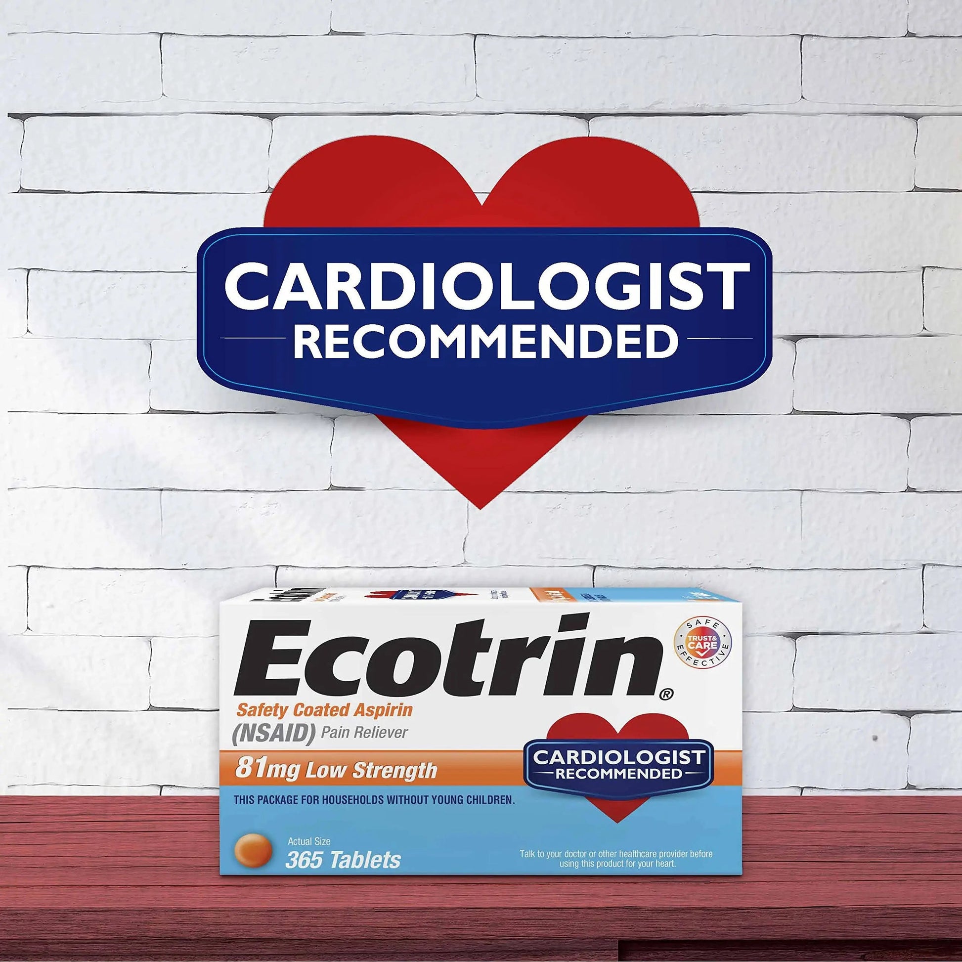 Ecotrin Low Strength Safety Coated Aspirin | NSAID | 81mg | 365 Tablets EcotrinBuy Supplements Australia