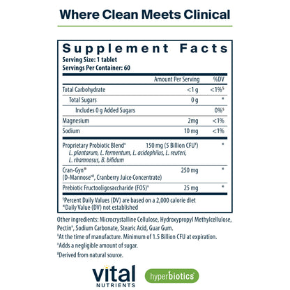 Hyperbiotics Vital Nutrients Pro Women Probiotics for Women | Vaginal Probiotics for PH Balance | Oral Probiotic for Vaginal Health and Urinary Tract Health