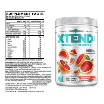 Xtend EAA + BCAA Powder for Muscle Recovery & Lean Muscle Growth, 9 Essential Amino Acids for Intra Workout or Post Workout Recovery, 10g EAAs Per 2 Servings