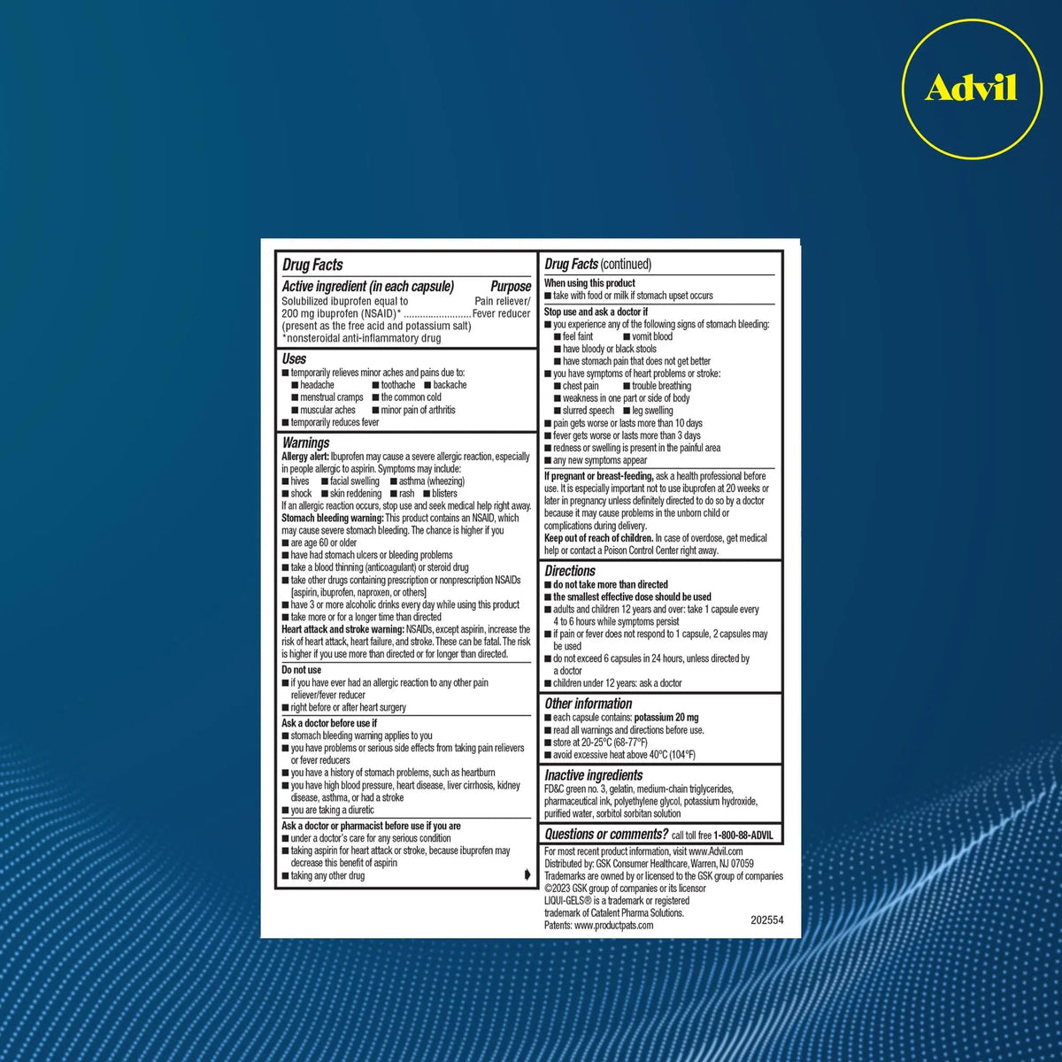 Advil Liqui-Gels Minis Pain Reliever and Fever Reducer, Pain Medicine for Adults with Ibuprofen 200mg for Pain Relief - 160 Liquid Filled Capsules AdvilBuy Supplements Australia