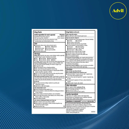 Advil Liqui-Gels Minis Pain Reliever and Fever Reducer, Pain Medicine for Adults with Ibuprofen 200mg for Pain Relief - 160 Liquid Filled Capsules AdvilBuy Supplements Australia