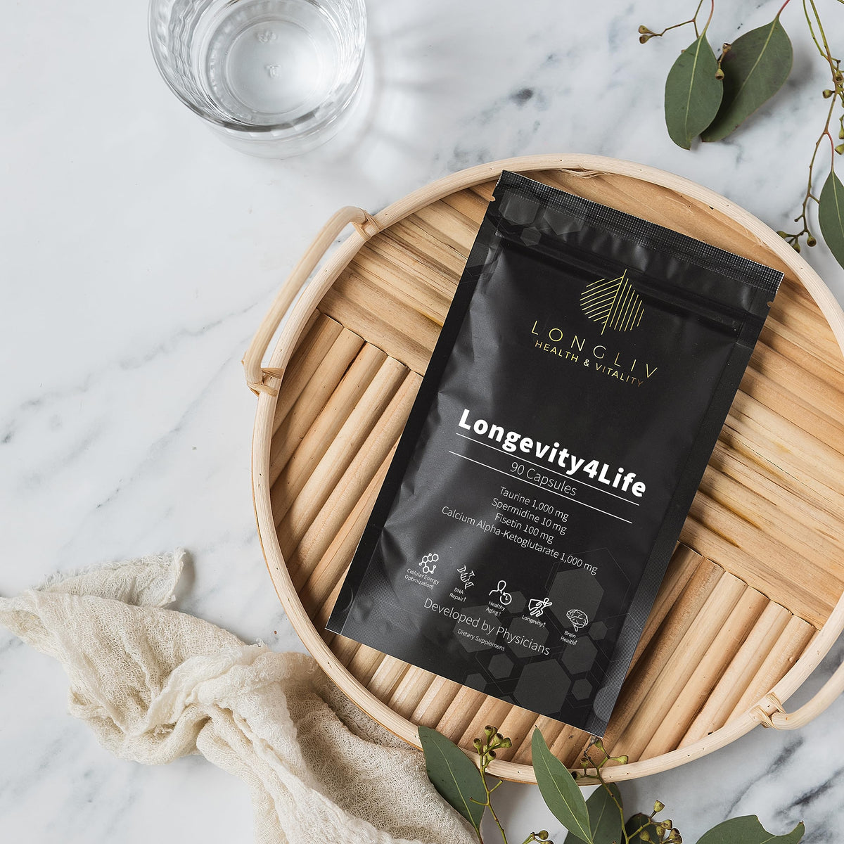 Longevity4Life - Ultimate Cellular Health Supplement - Fisetin, Taurine, Calcium Alpha-Ketoglutarate, and Spermidine Capsules for Longevity and Vitality - Made in USA - Physician Formulated LongLiv Health and VitalityBuy Supplements Australia